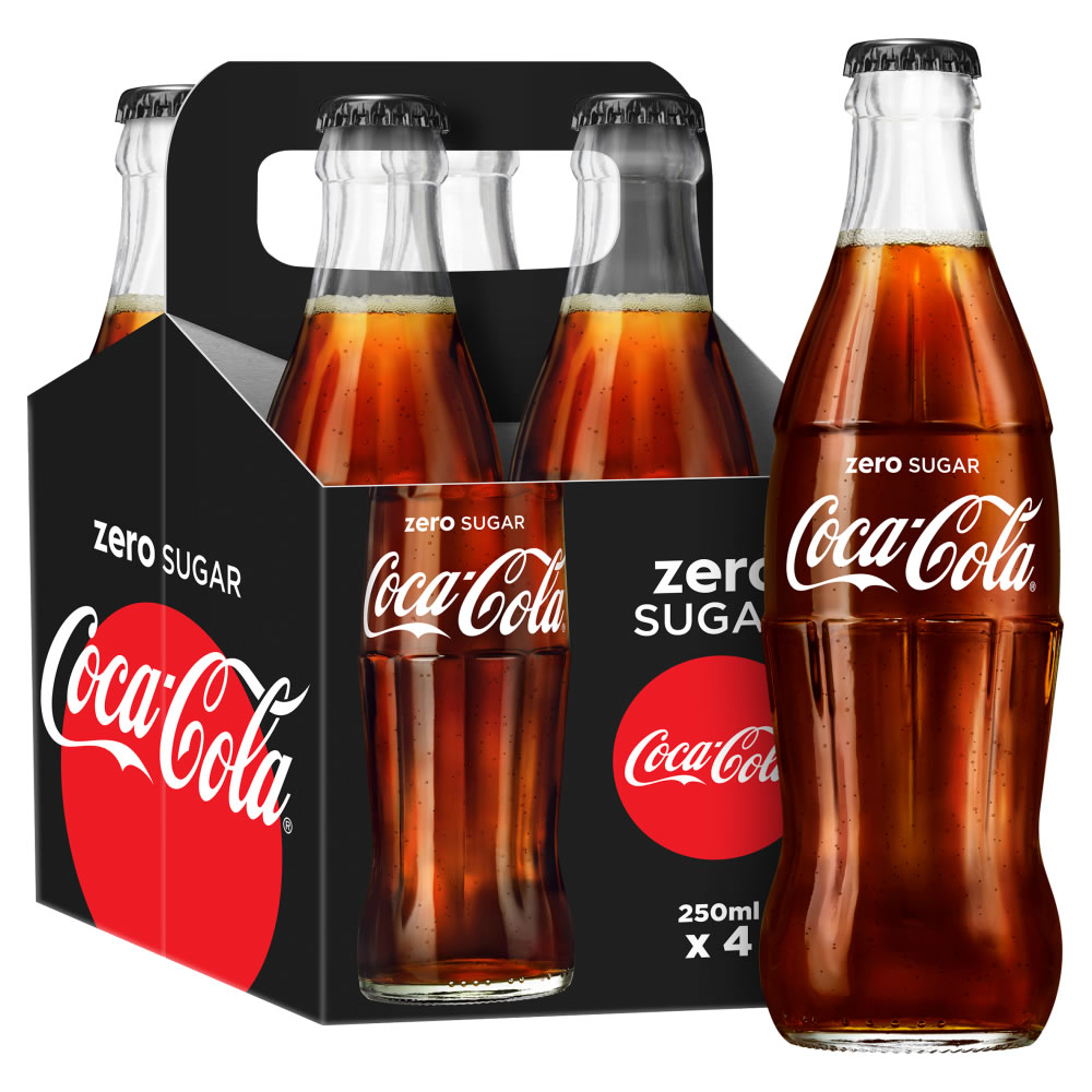 Coca-Cola Zero Sugar Glass 4 x 250ml Image 1