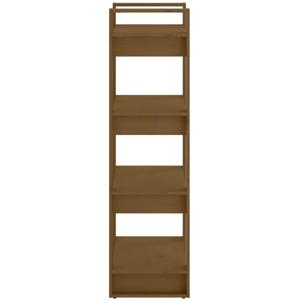 vidaXL 4 Shelf Honey Brown Solid Wood Bookcase Image 4