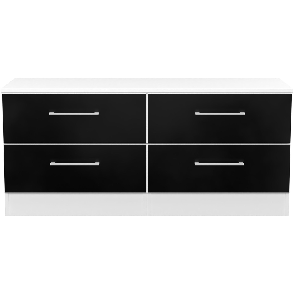 Crowndale Worcester 4 Drawer Matt Black and White Bed Box Ready Assembled Image 2