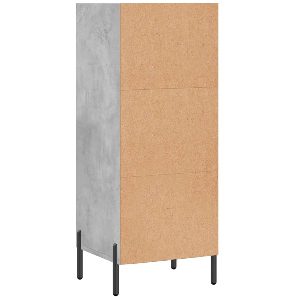 vidaXL 3 Shelf Concrete Grey Wooden Sideboard Image 6