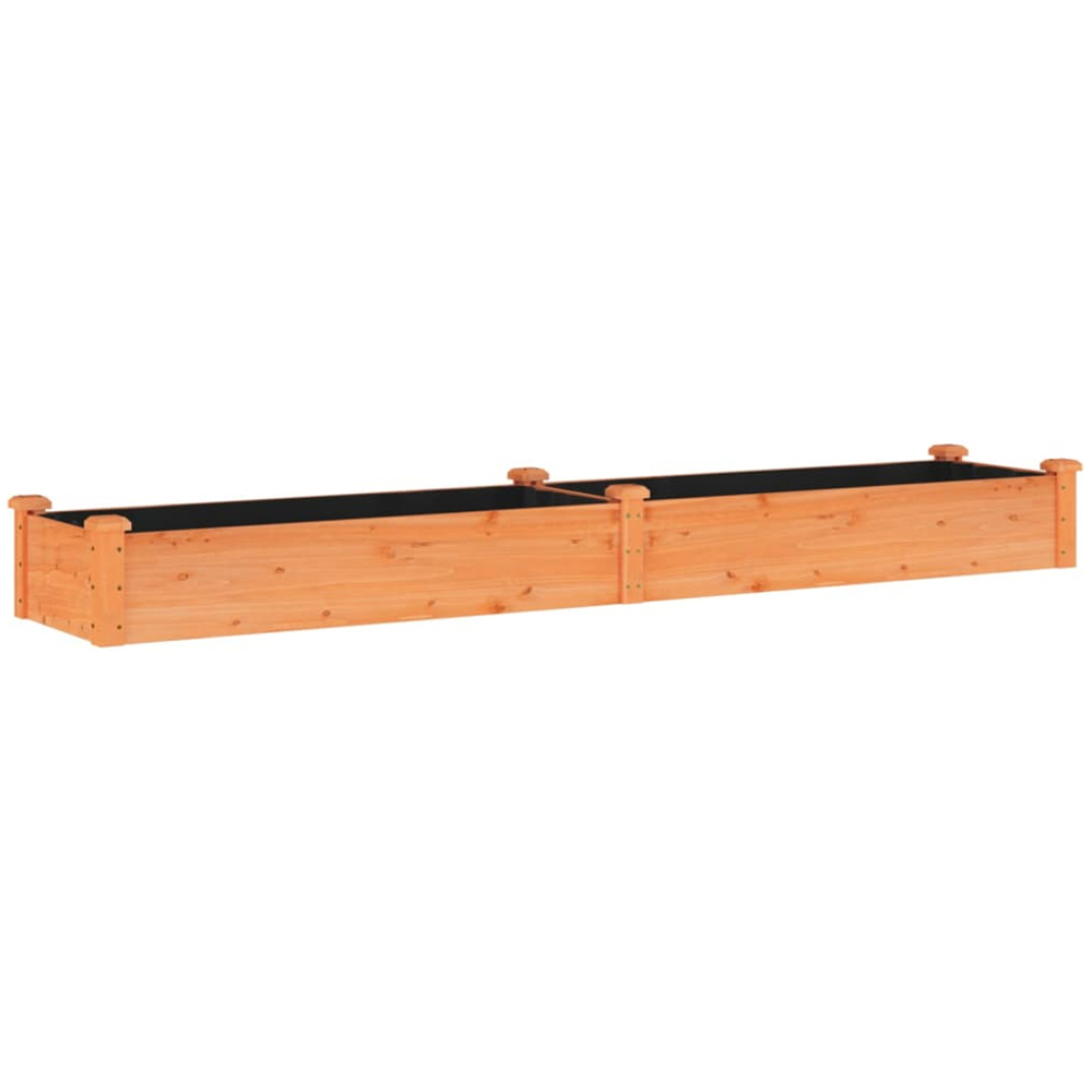 vidaXL Brown Solid Fir Wood Garden Planter with Liner 25 x 45 x 240cm Image 1