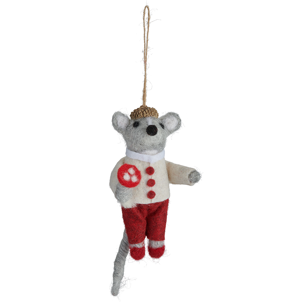 Wilko Winter Mouse in Shorts Decoration 4 Pack Image 2