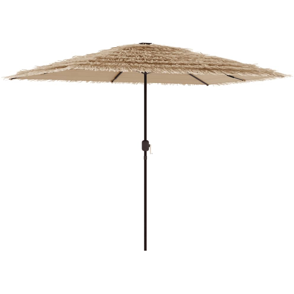 vidaXL Brown Straw Top Garden Parasol with Steel Pole 3m Image 4