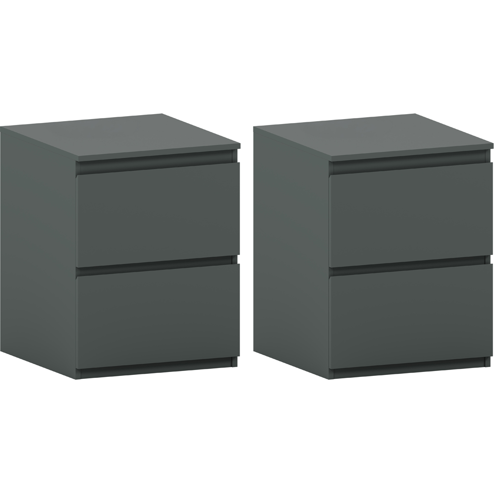 VIDA DESIGNS Denver 2 Drawer Green Large Bedside Cabinet Set of 2 Image 2