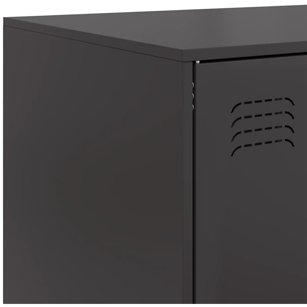 vidaXL 2 Door 2 Drawer Black Steel Highboard Image 9