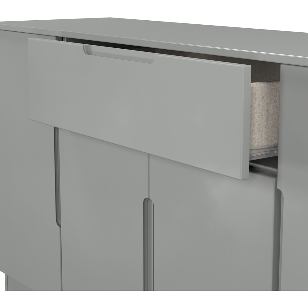 Crowndale Milan 4 Door Single Drawer Dusk Grey Wide Sideboard Ready Assembled Image 6