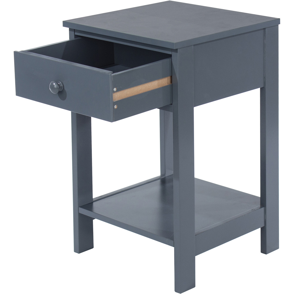 Shaker Single Drawer Midnight Blue Petite Bedside Table Image 4