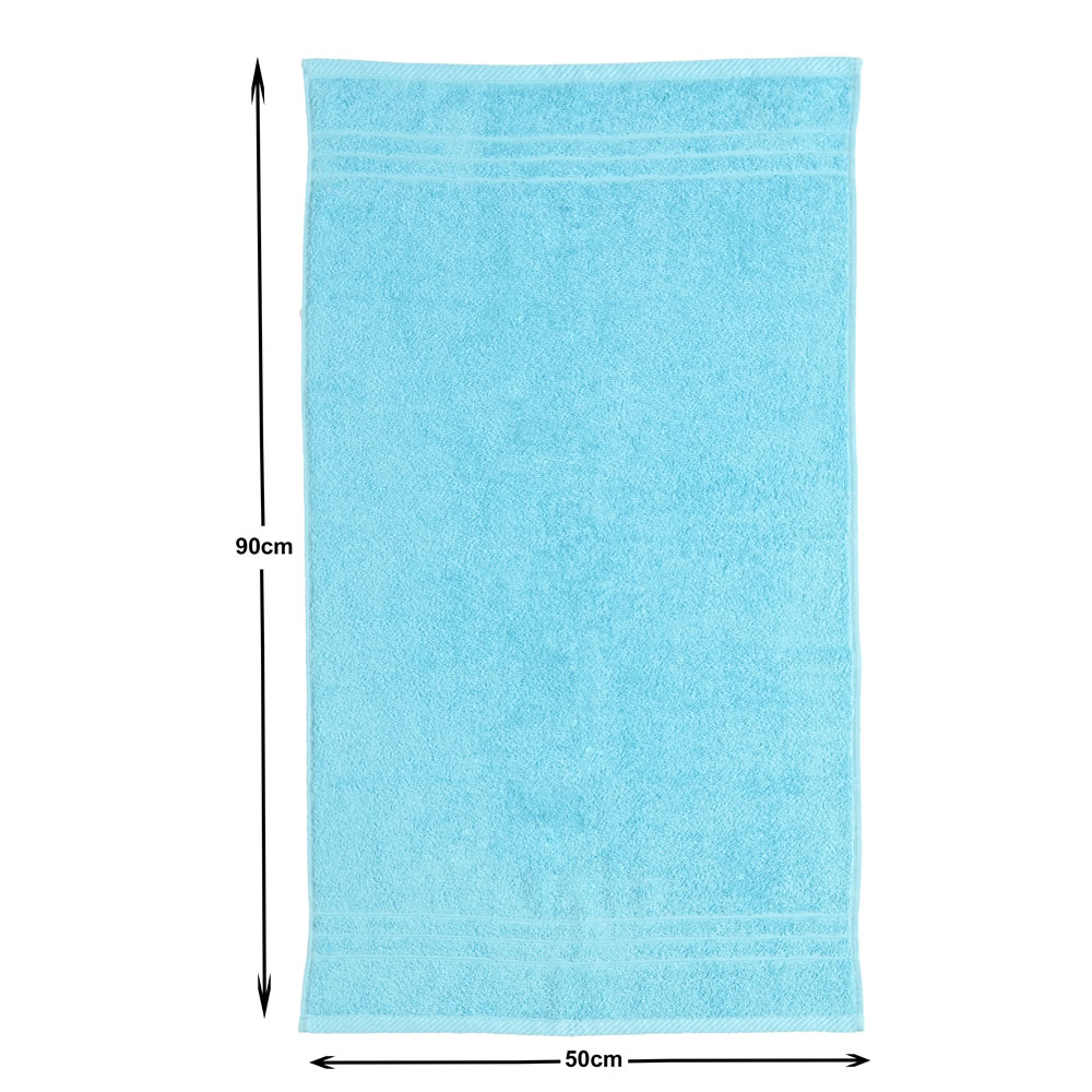 Wilko Aqua Blue 100% Cotton Hand Towel Image 3