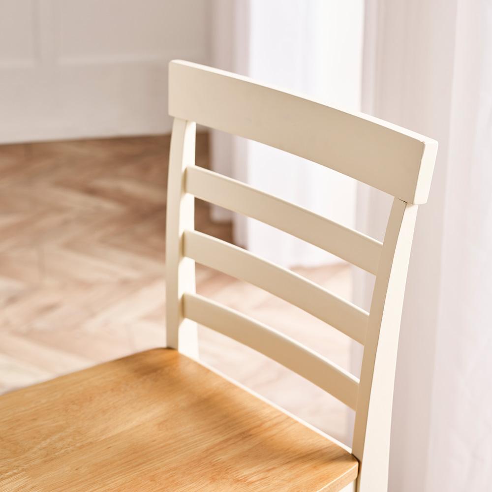 Furniturebox Camber Cream and Oak Wooden Bar Chair Set of 2 Image 5