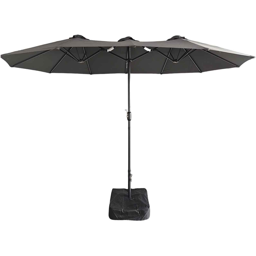 Gr8 Garden Dark Grey Double Sided Parasol 4.6m Image