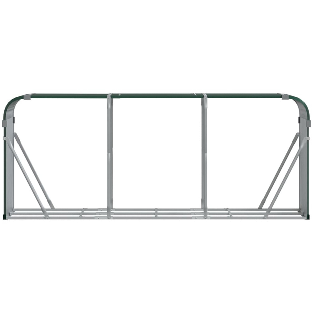 vidaXL Green Galvanised Steel Firewood Log Holder 100 x 234 x 45cm Image 3