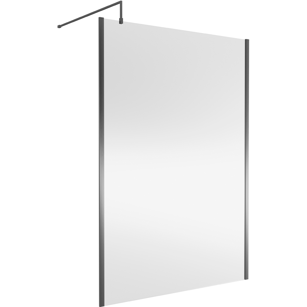 nuie Brushed Pewter Outer Frame Wetroom Screen 1850 x 1400mm Image 1