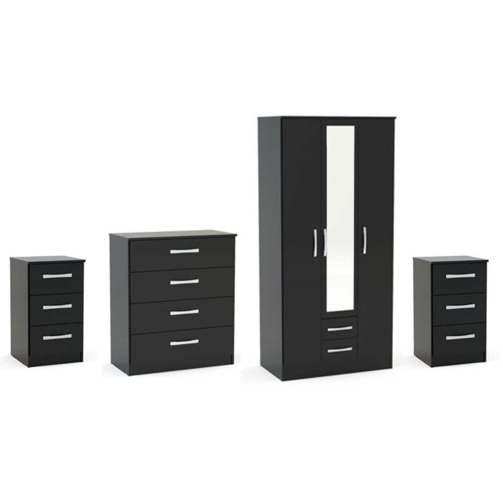 Birlea Lynx Black 4 Piece Bedroom Furniture Set Image 2