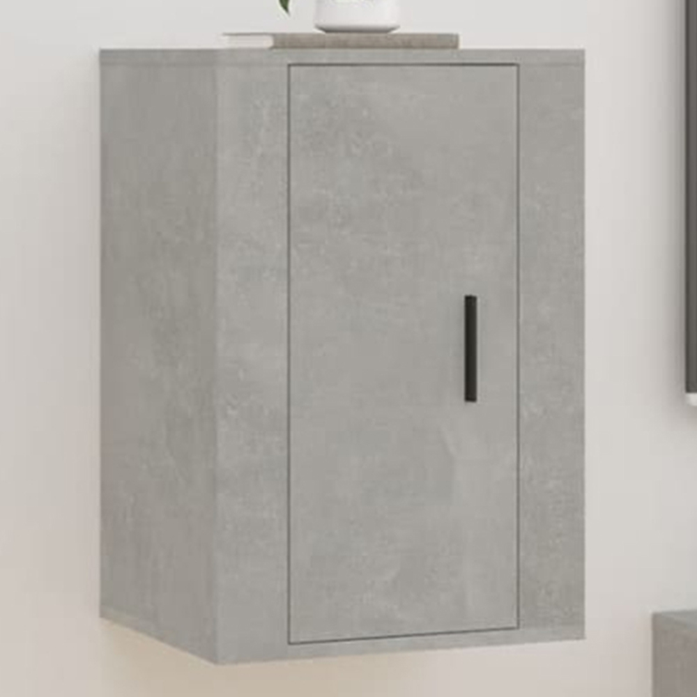 vidaXL Single Door Concrete Grey Wall Mounted TV Cabinet Set of 2 Image 1