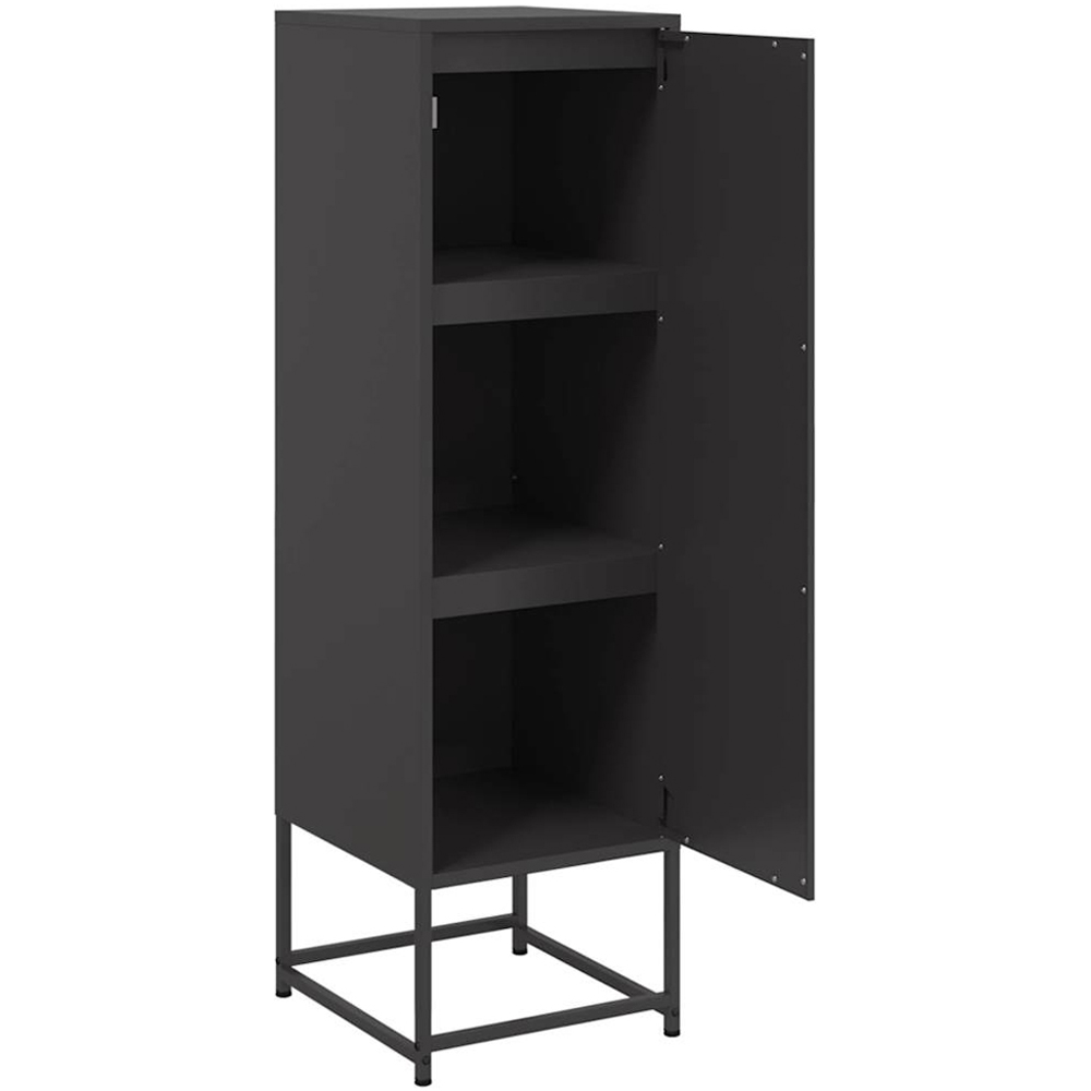 vidaXL Single Door Black Steel Highboard Image 3