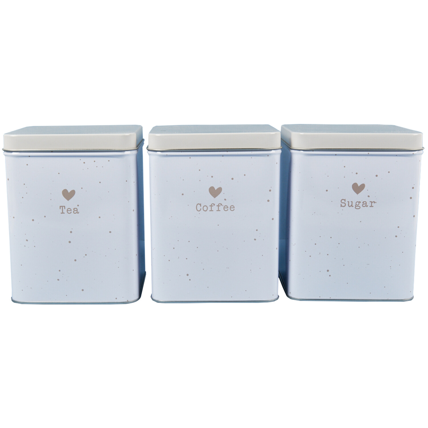 Set of 3 Gold Hearts Metal Tins - White Image 4