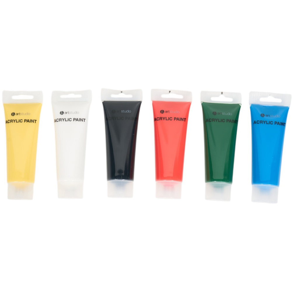 Set of 6 Acrylic Paints Image 2