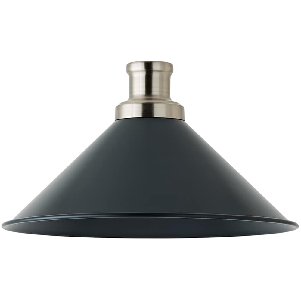 ValueLights Navy Blue Tapered Metal Shade with Rolled Edge and Metallic Fitting Image 1