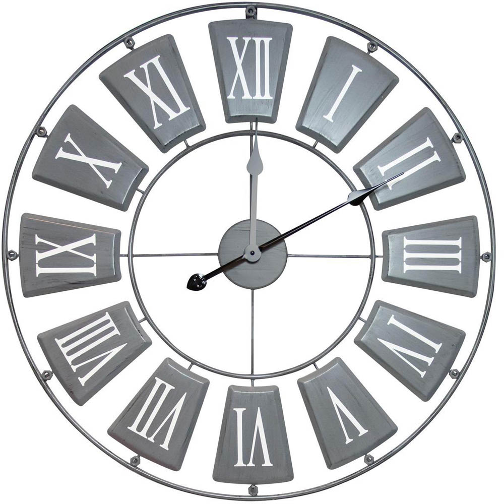 WALPLUS Grey Skeleton Roman Wall Clock 68cm Image 1