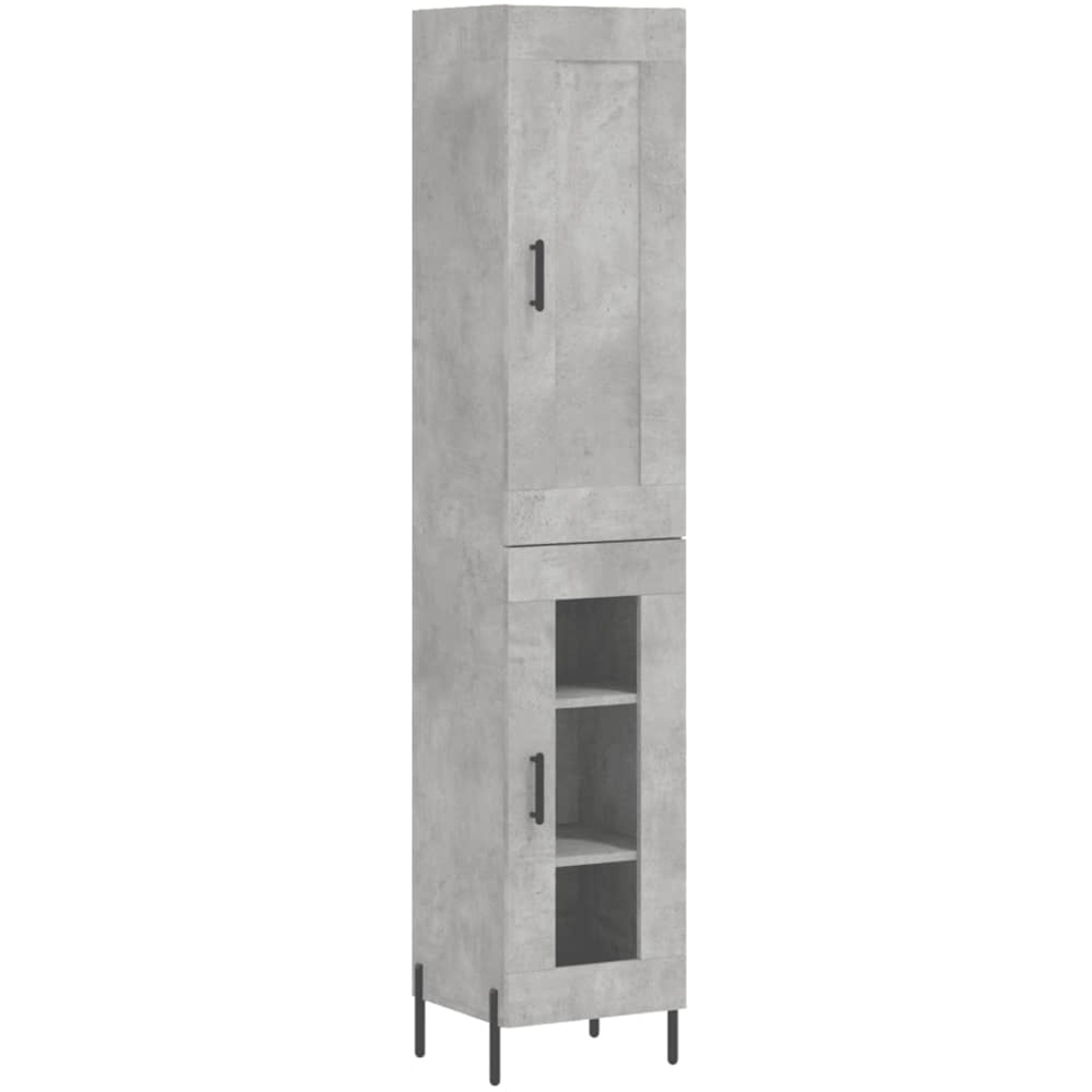 vidaXL 2 Door Concrete Grey Tall Highboard Image 2
