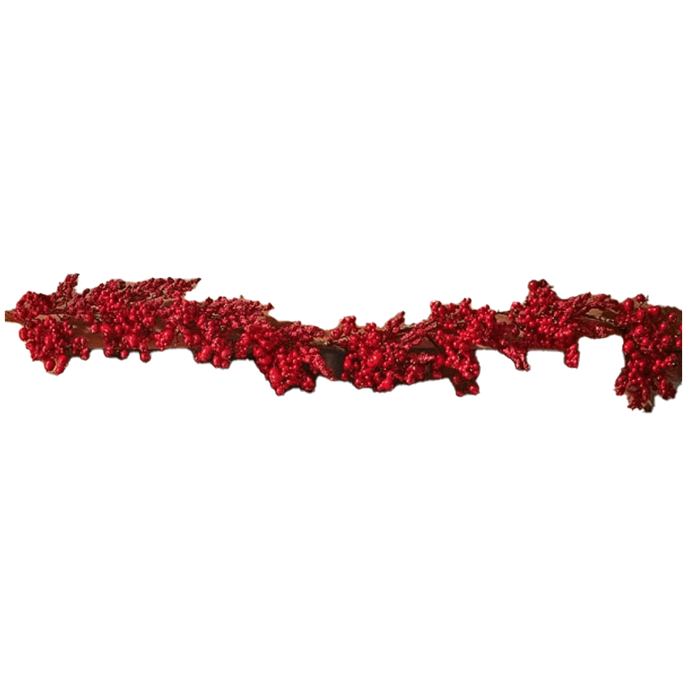 Samuel Alexander Red Plastic Berry Burst Garland 180cm Image 1