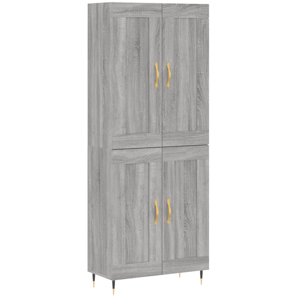 vidaXL 4 Door Grey Sonoma Highboard Image 2