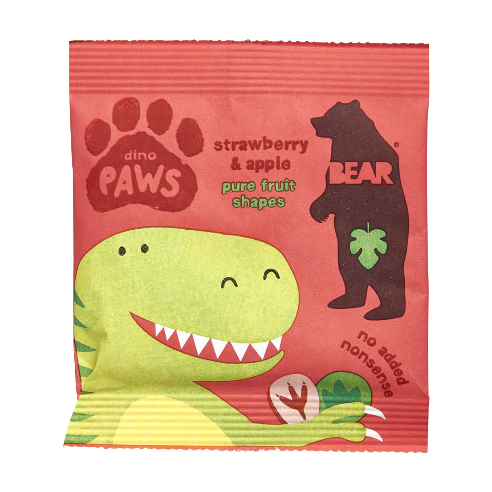 BEAR Dino Paws Pure Fruit Shapes Strawberry and Apple 20g Image