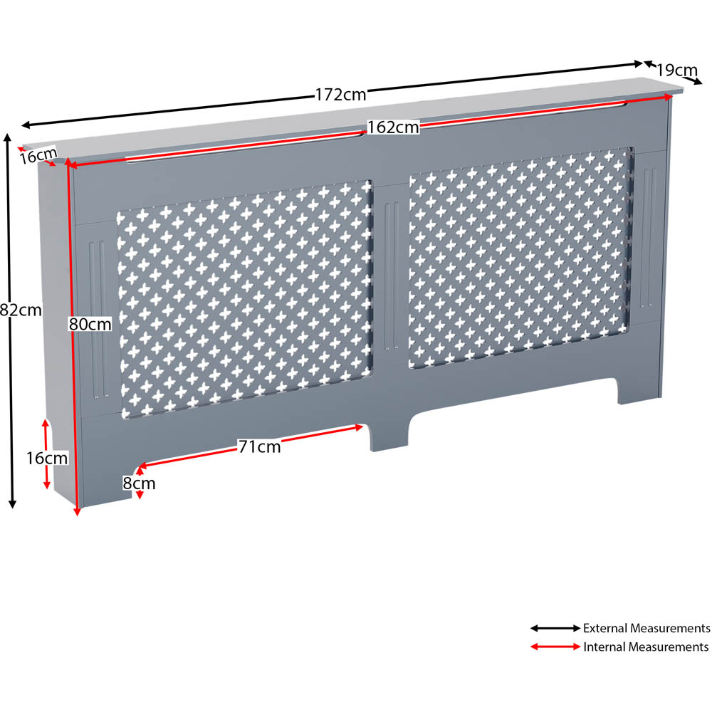Vida Designs Oxford Grey Radiator Cover Extra Large Image 8
