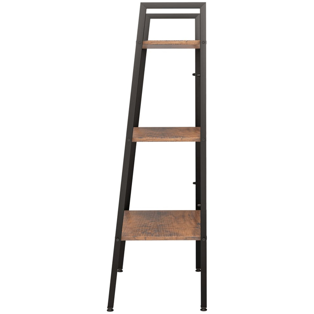 vidaXL 3-Tier Dark Brown and Black Standing Shelf Image 4