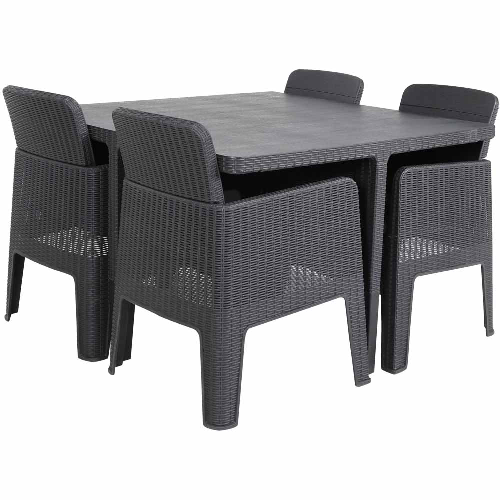 Royalcraft Faro 4 Seater Deluxe Cube Dining Set Black Image 3