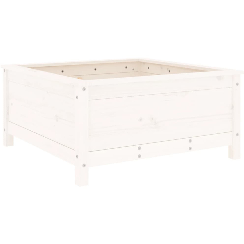 vidaXL White Solid Pine Wood Garden Planter 39 x 82.5 x 82.5cm Image 5