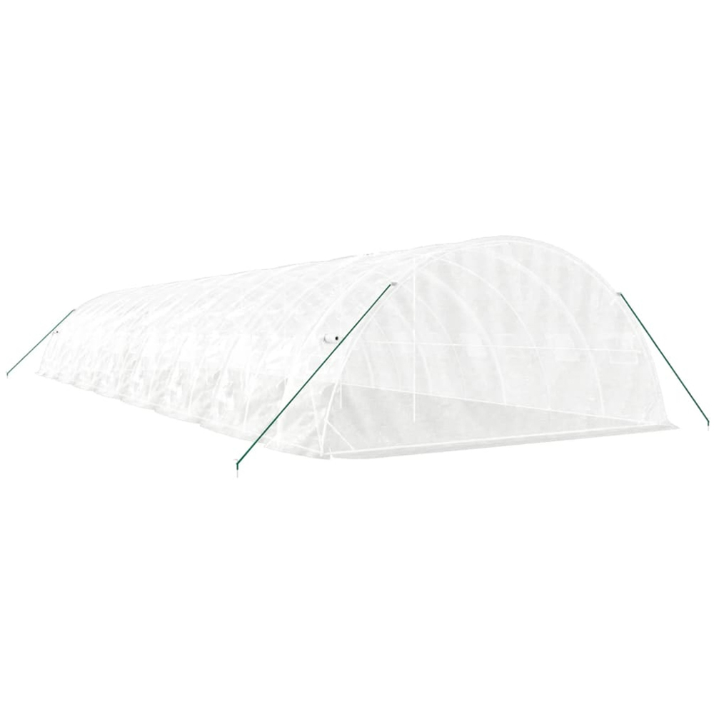 vidaXL White Polyethylene Galvanised Steel Frame 52.4 x 16.4ft Greenhouse Image 5