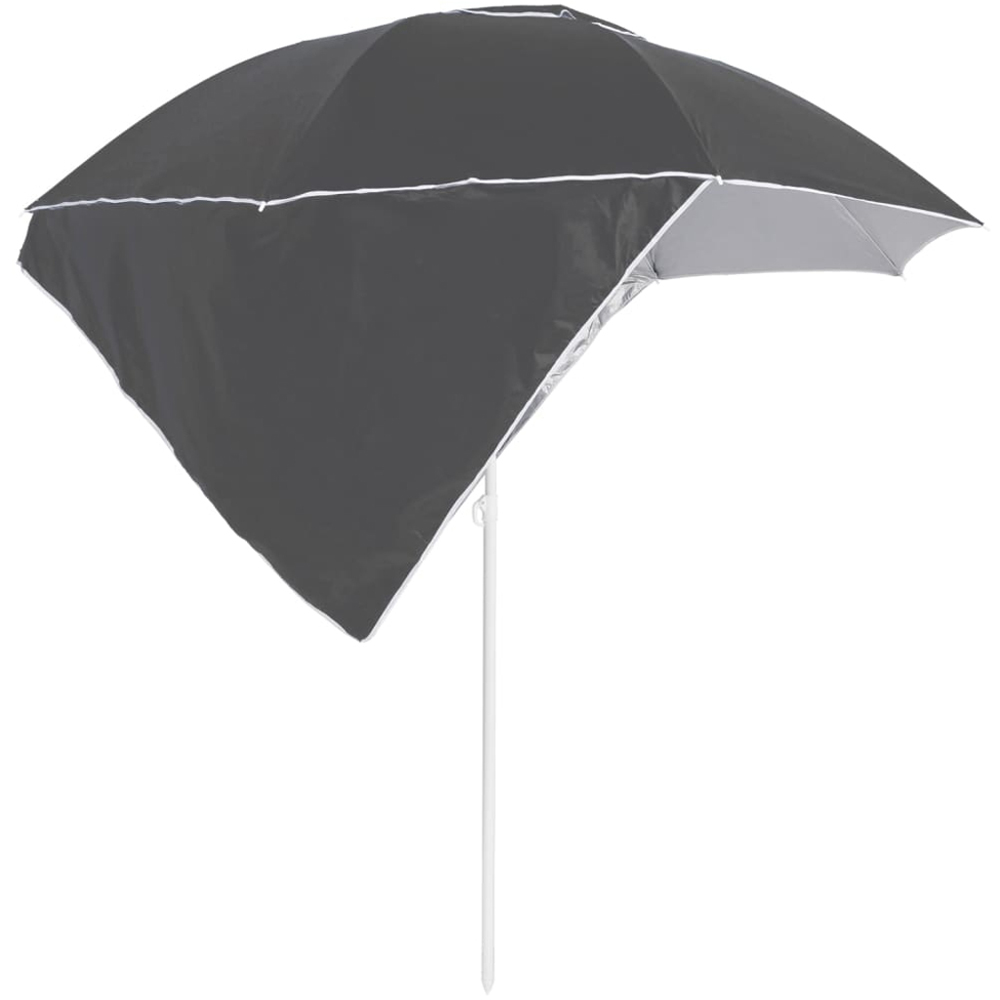 vidaXL Anthracite Beach Parasol with Side Walls 2.15m Image 2
