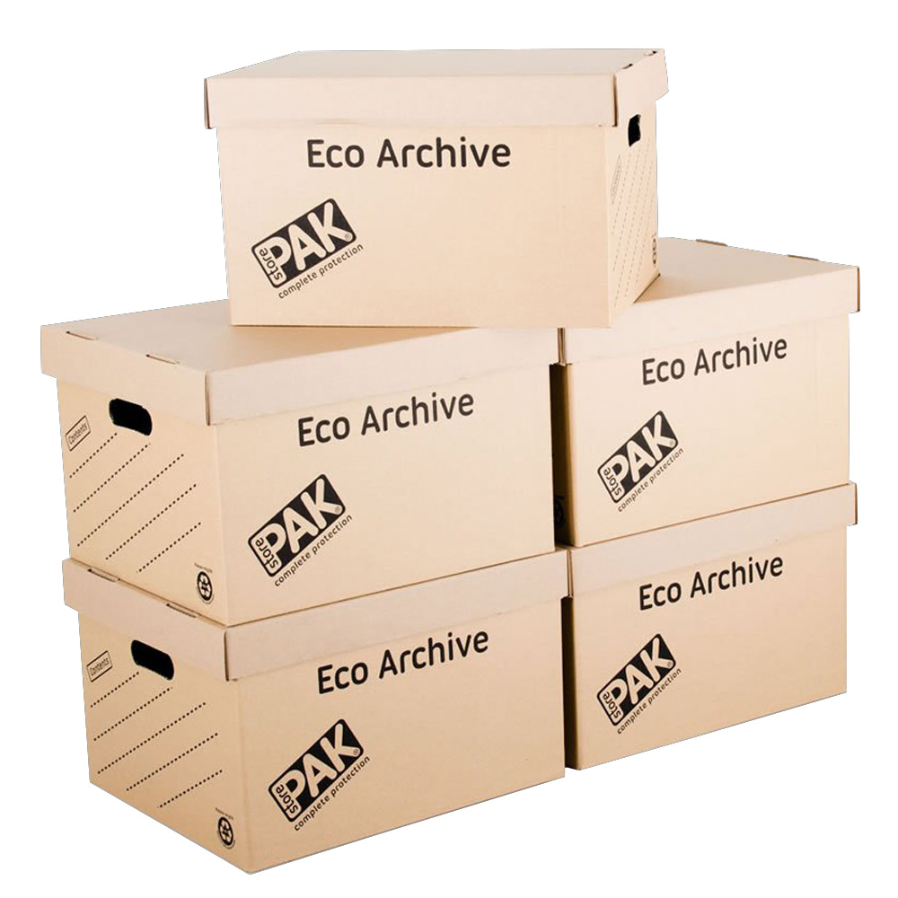 StorePAK Flat Packed Eco Archive Storage Boxes 5 Pack | Wilko