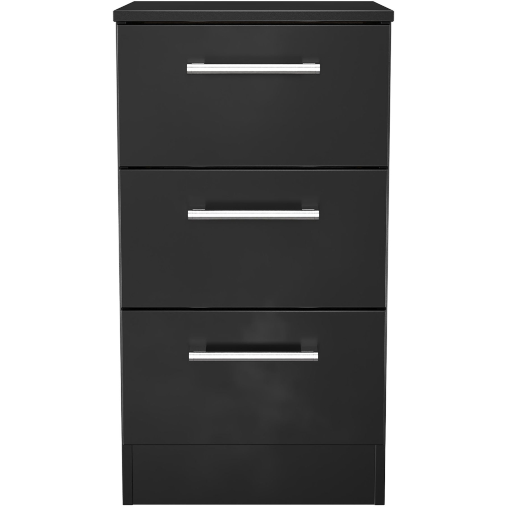 Crowndale Devon 3 Piece Black Matt Bedroom Furniture Set Image 3