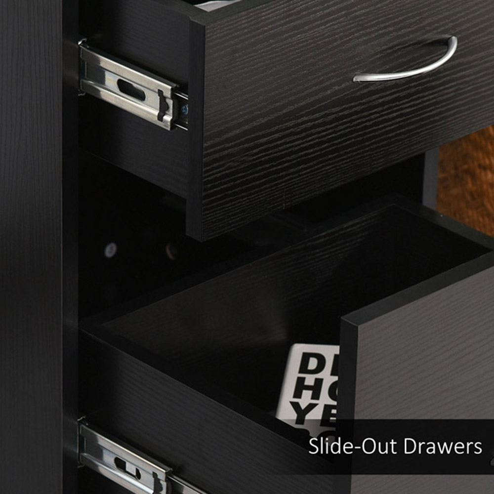 Portland Black 2-Drawer Mobile Cabinet Image 3