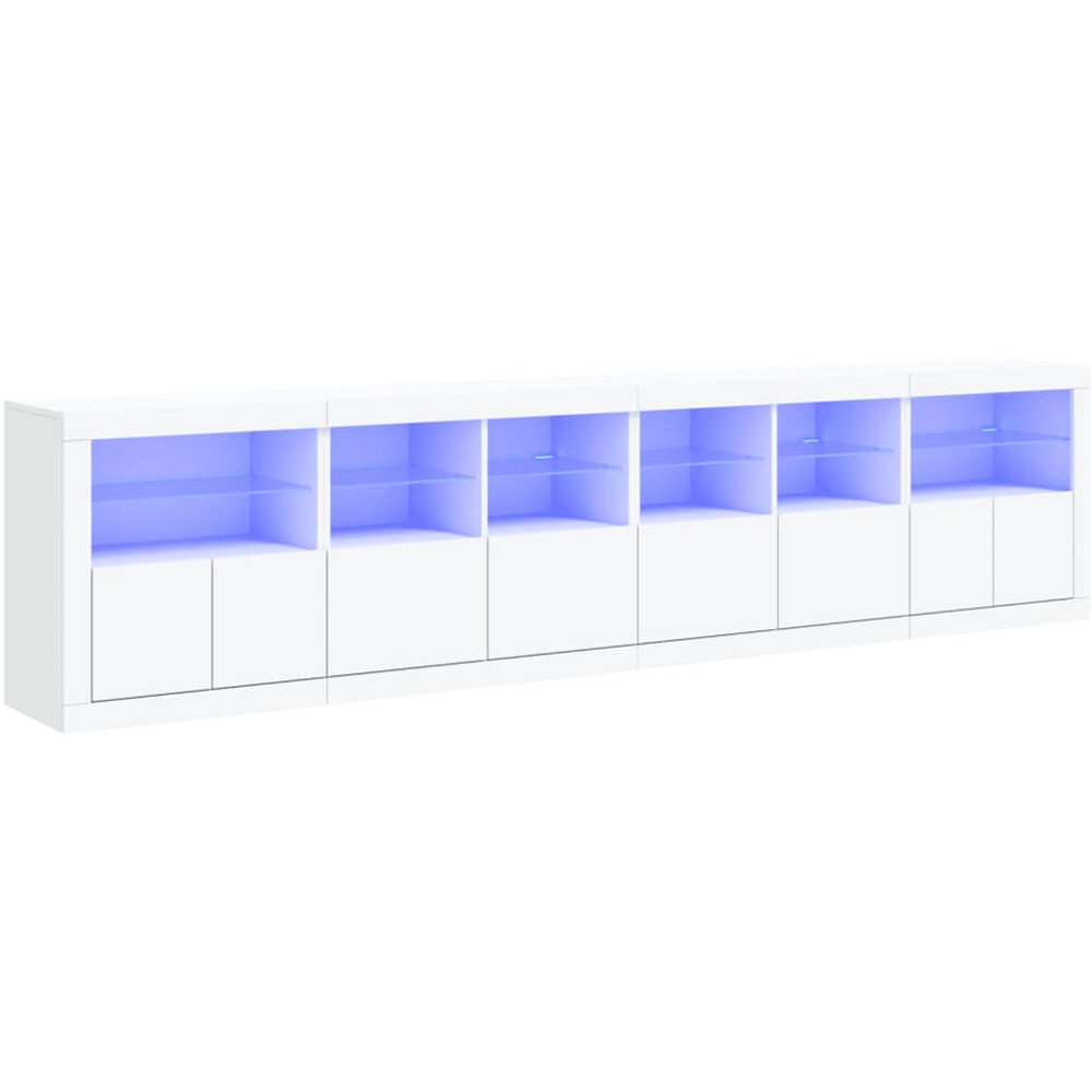 vidaXL 8 Door 12 Shelf White LED Sideboard 4 Piece Image 2