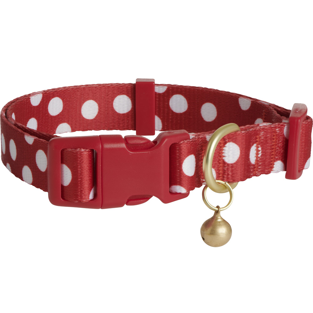 Wilko Medium Red Patterned Dog Collar Image 1