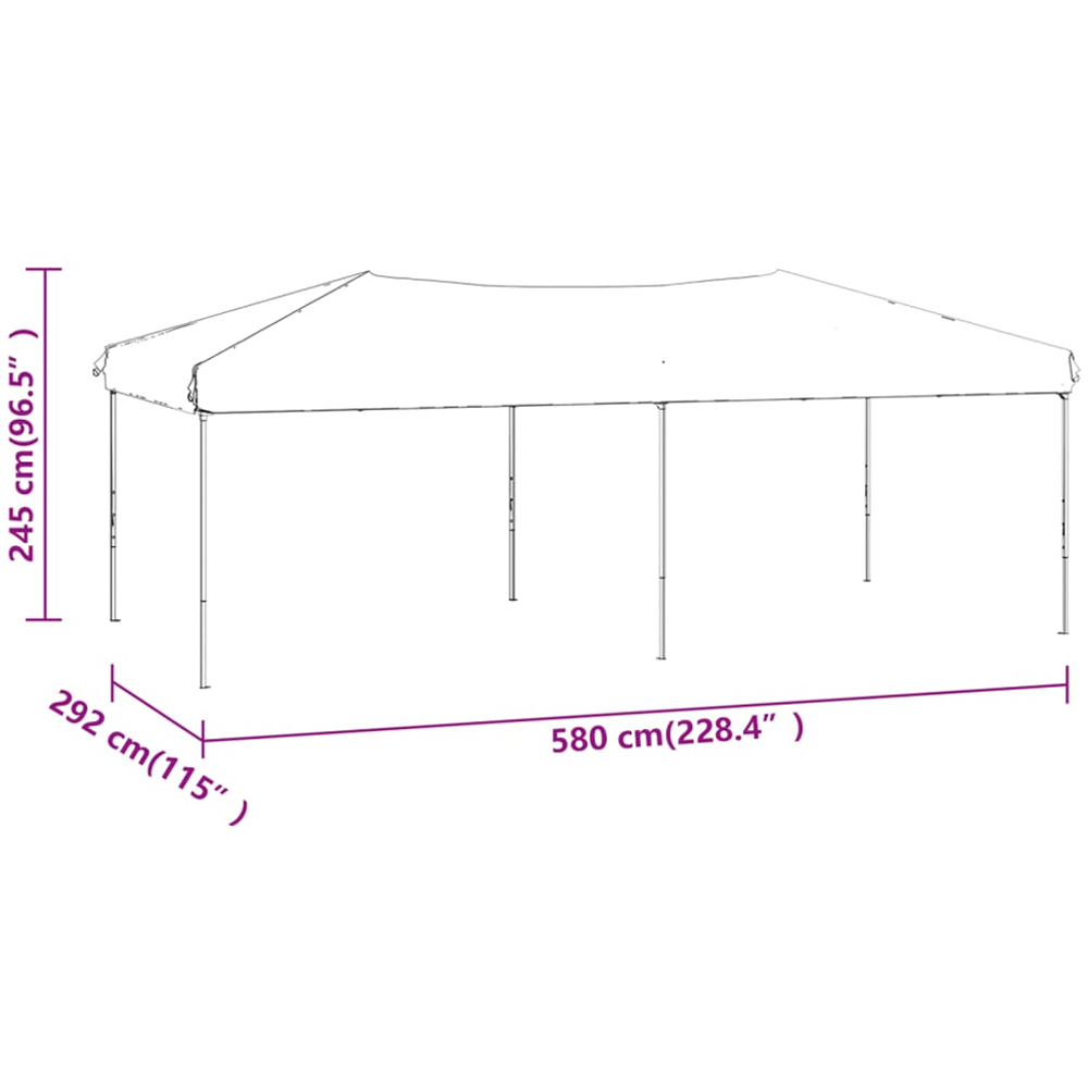 vidaXL 3 x 6m Anthracite Foldable Party Tent Image 9