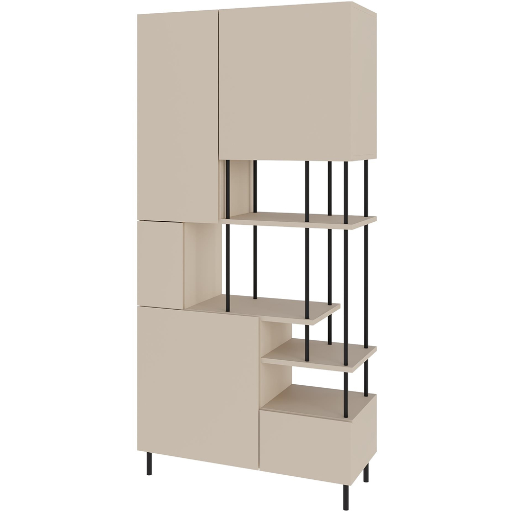 Decortie Key 5 Door 4 Shelf Sandstone Bookcase Image 2