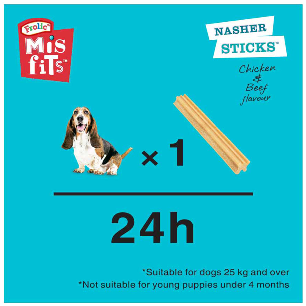 Misfits 7 Pack Nasher Sticks with Chicken and Beef Dog Treats 175g Image 5