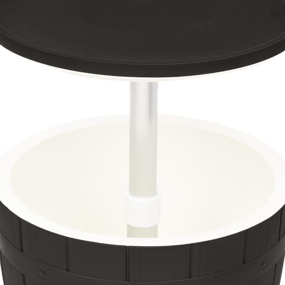 vidaXL Black Rattan Ice Cooler Table Image 3