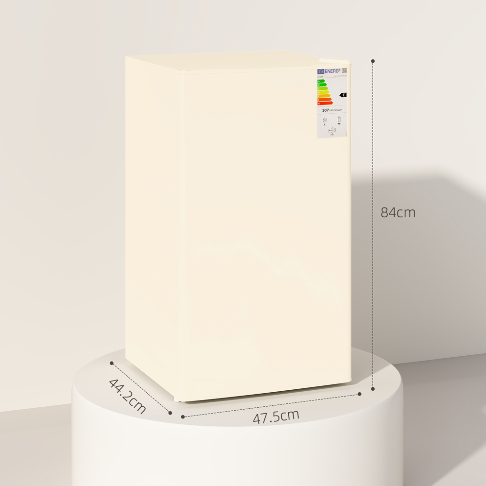 HOMCOM 800-129V70BG Beige 91L Freestanding Under Counter Fridge Image 9