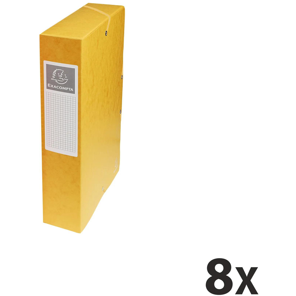 Exacopmta A4 Yellow Pressboard Box File 60mm 8 Pack Image 7