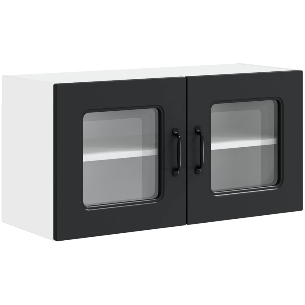 vidaXL Kalmar 2 Door Black Wall Kitchen Cabinet Image 2