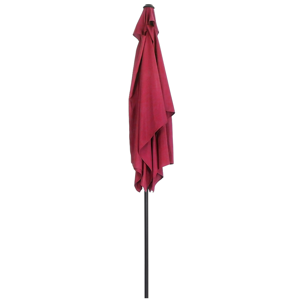 Living and Home Red Square Crank Tilt Parasol with Rattan Effect Base 3m Image 5