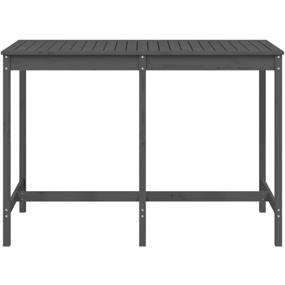 vidaXL 6 Seater Solid Pine Wood Slatted Garden Dining Table Grey Image 4