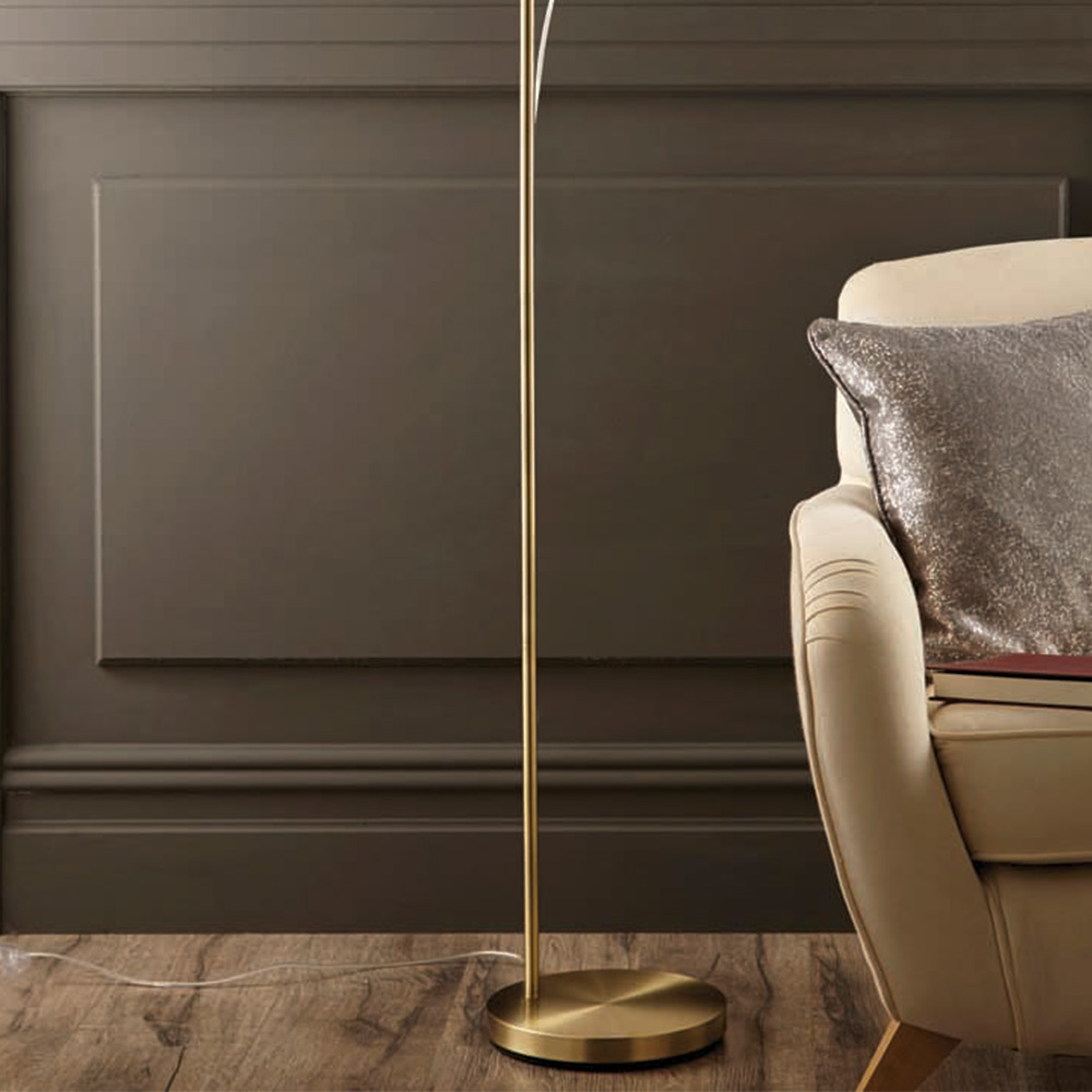 The Lighting and Interiors Antique Brass Seb Floor Lamp Image 3