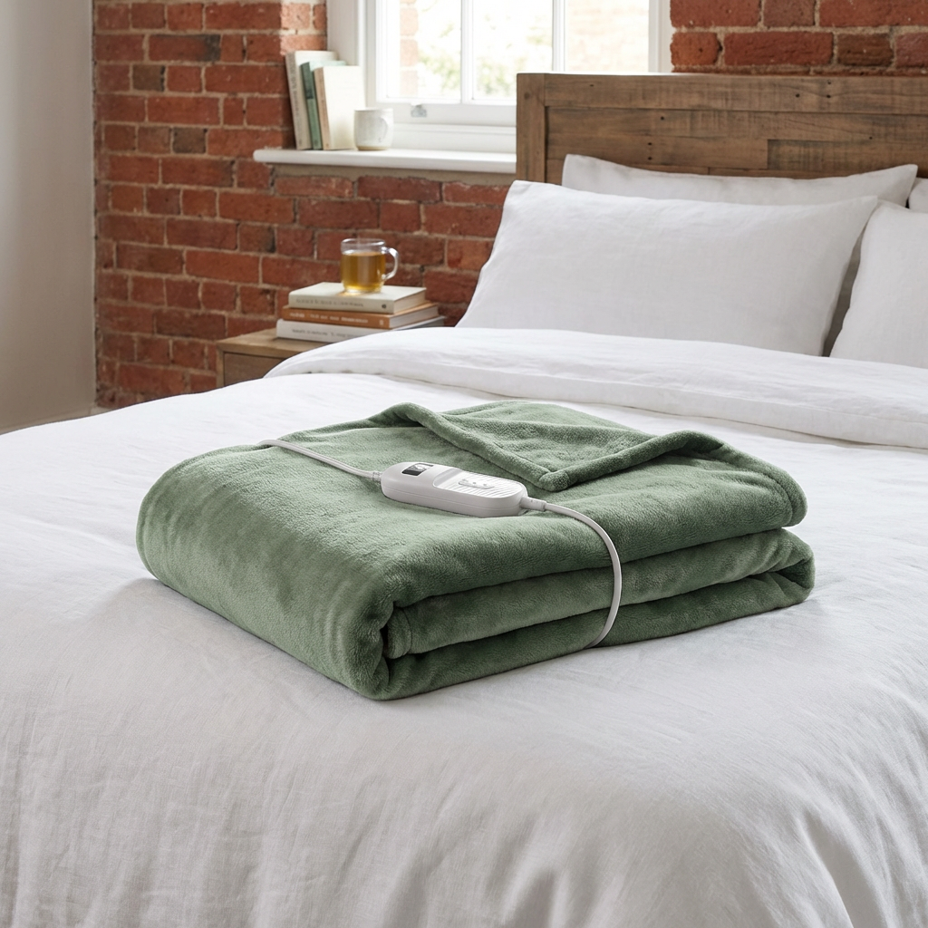 Electric Fleece Throw  - Sage Image 4