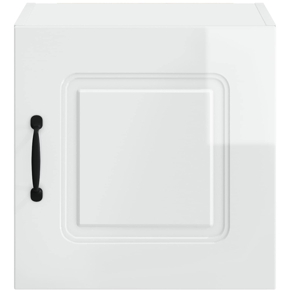 vidaXL Kalmar Single Door High Gloss White Wall Mounted Square Kitchen Cabinet Set of 2 Image 7